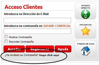 Enlace Olvido de la contrase&ntilde;a