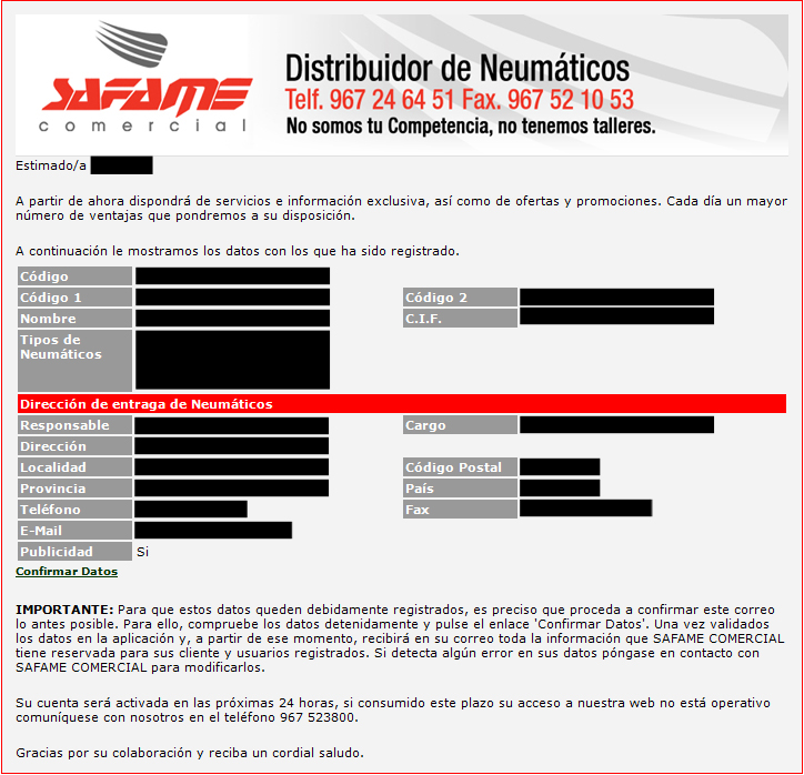 Correo de confirmación de registro